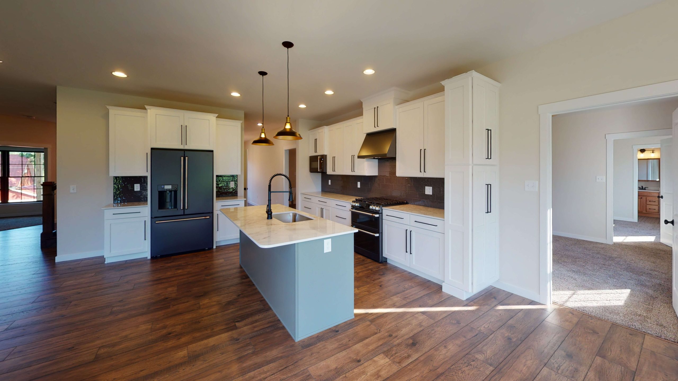 large custom kitchen for hosting parties