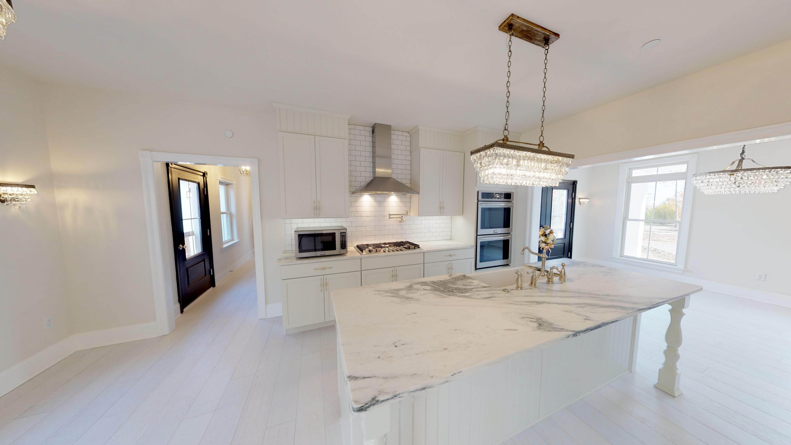 large white custom built kitchen