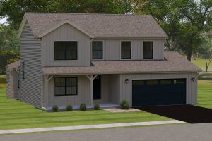 aerial view of the harrington floor plan model