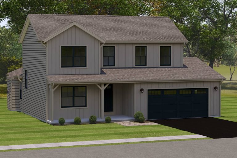 aerial view of the harrington floor plan model
